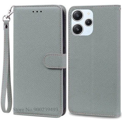Xiaomi Redmi 12 Case Silicon Leather Wallet Flip Case jaoks Redmi 12 4G Cover Protector Telefoniümbrisele Redmi 12 5G Coque Funda jaoks