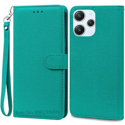 Xiaomi Redmi 12 Case Silicon Leather Wallet Flip Case jaoks Redmi 12 4G Cover Protector Telefoniümbrisele Redmi 12 5G Coque Funda jaoks