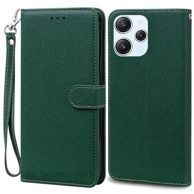 Xiaomi Redmi 12 Case Silicon Leather Wallet Flip Case jaoks Redmi 12 4G Cover Protector Telefoniümbrisele Redmi 12 5G Coque Funda jaoks