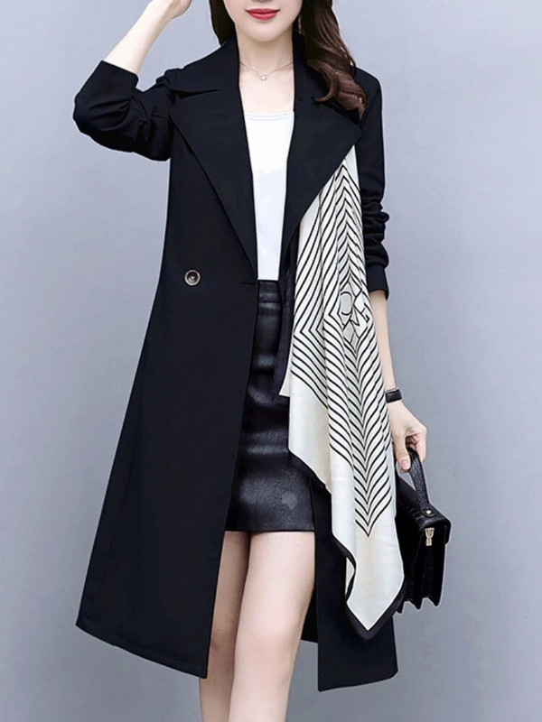 Rudens sieviešu josta Eleganta modes vidēja garuma vējjaka Trenčmēteļi Mēteļi Trenčjaka sievietēm Ziemas apģērbi Sieviešu jaka