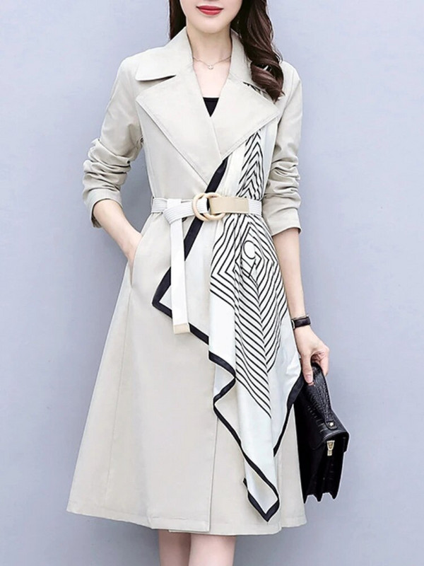 Rudens sieviešu josta Eleganta modes vidēja garuma vējjaka Trenčmēteļi Mēteļi Trenčjaka sievietēm Ziemas apģērbi Sieviešu jaka