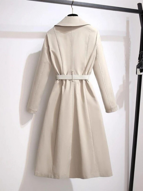 Rudens sieviešu josta Eleganta modes vidēja garuma vējjaka Trenčmēteļi Mēteļi Trenčjaka sievietēm Ziemas apģērbi Sieviešu jaka