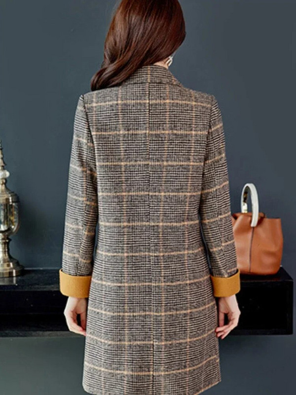 Női divat dzsekik 2024 őszi/téli kockás pólógallér ingázó utcai stílusú steppelt kabátok női ruházat dzsekik