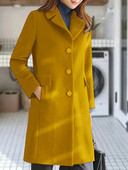 Elegants vilnas mētelis sievietēm ar garām piedurknēm ielas apģērbs korejiešu modes jakas, vienrindas 2023. gada jauni rudens ziemas mēteļi