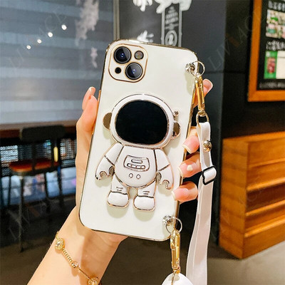 Astronaut Crossbody Lanyard tālruņa turētāja futrālis Xiaomi Redmi Note 11 Pro 12 8 8t 10 9 Pro Max 7 Redmi 9 9A 9T 9C statīva vāciņš