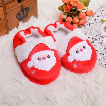 Нови 2023 г. Коледни чехли с елени с дебела подметка Момчета Момичета Вътрешни топли чехли Меки детски зимни домашни обувки