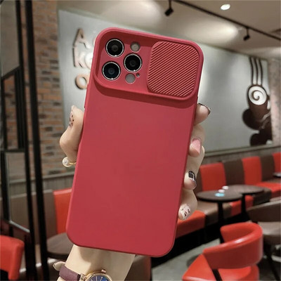 Xiaomi Redmi Note 12 Pro Plus ümbrise liugkaamera objektiivi kaitse telefoni ümbris jaoks Redmi 12C Solid Candy Color pehme TPU kate jaoks