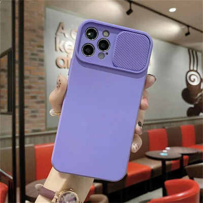 Xiaomi Redmi Note 12 Pro Plus ümbrise liugkaamera objektiivi kaitse telefoni ümbris jaoks Redmi 12C Solid Candy Color pehme TPU kate jaoks