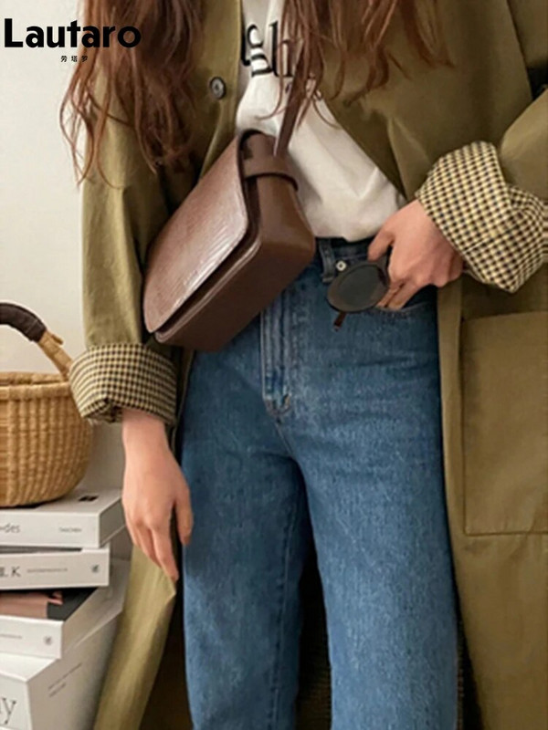 Lautaro pavasara rudens, garais, brīvs ikdienas elegants Trench mētelis sievietēm ar nolaižamām apkakles kabatām ar vienrindu korejiešu modes 2022. g.