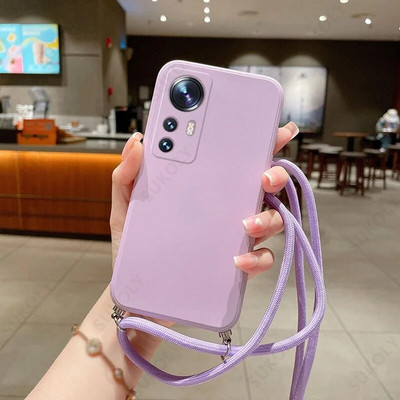 ar kakla siksnas šķidrā silikona futrālīti Xiaomi Mi 11 Lite 5G NE 10T 11T 12T 13T Poco M3 M4 F3 X5 Redmi Note 10 9 9s 8 Pro 11s