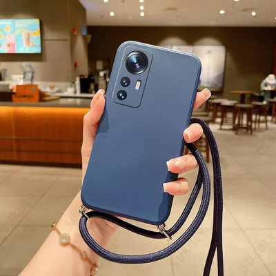 ar kakla siksnas šķidrā silikona futrālīti Xiaomi Mi 11 Lite 5G NE 10T 11T 12T 13T Poco M3 M4 F3 X5 Redmi Note 10 9 9s 8 Pro 11s