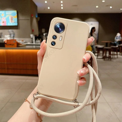 ar kakla siksnas šķidrā silikona futrālīti Xiaomi Mi 11 Lite 5G NE 10T 11T 12T 13T Poco M3 M4 F3 X5 Redmi Note 10 9 9s 8 Pro 11s