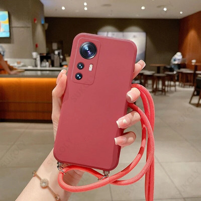 ar kakla siksnas šķidrā silikona futrālīti Xiaomi Mi 11 Lite 5G NE 10T 11T 12T 13T Poco M3 M4 F3 X5 Redmi Note 10 9 9s 8 Pro 11s