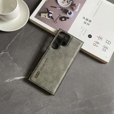 Μαγνήτης για Samsung Galaxy S24 S23 FE S22 S21 Ultra Plus Note 20 A15 A05 A54 A34 Θήκη Δερμάτινη Ματ Μαλακό Κέλυφος Πλήρους Προστασίας