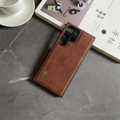 Μαγνήτης για Samsung Galaxy S24 S23 FE S22 S21 Ultra Plus Note 20 A15 A05 A54 A34 Θήκη Δερμάτινη Ματ Μαλακό Κέλυφος Πλήρους Προστασίας