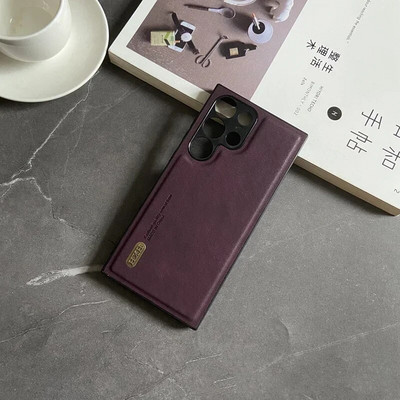 Μαγνήτης για Samsung Galaxy S24 S23 FE S22 S21 Ultra Plus Note 20 A15 A05 A54 A34 Θήκη Δερμάτινη Ματ Μαλακό Κέλυφος Πλήρους Προστασίας