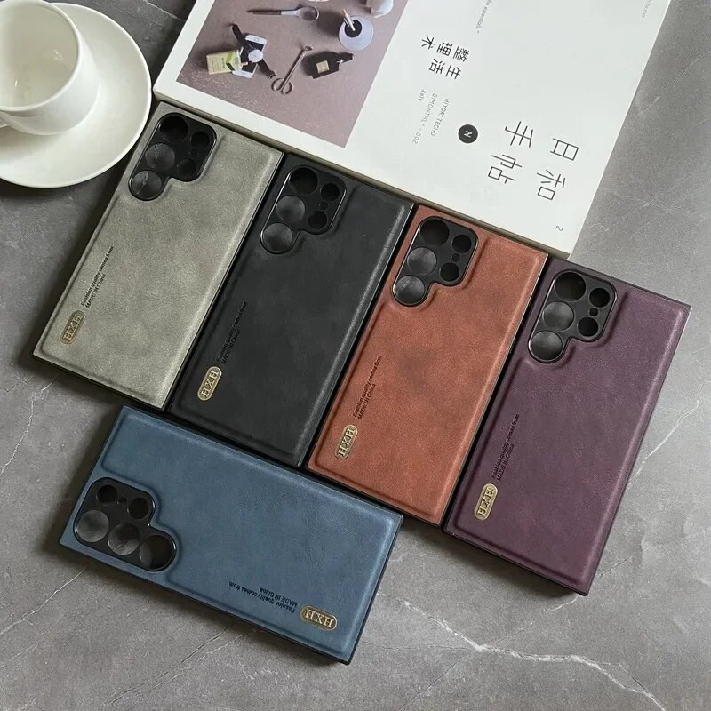 Μαγνήτης για Samsung Galaxy S24 S23 FE S22 S21 Ultra Plus Note 20 A15 A05 A54 A34 Θήκη Δερμάτινη Ματ Μαλακό Κέλυφος Πλήρους Προστασίας