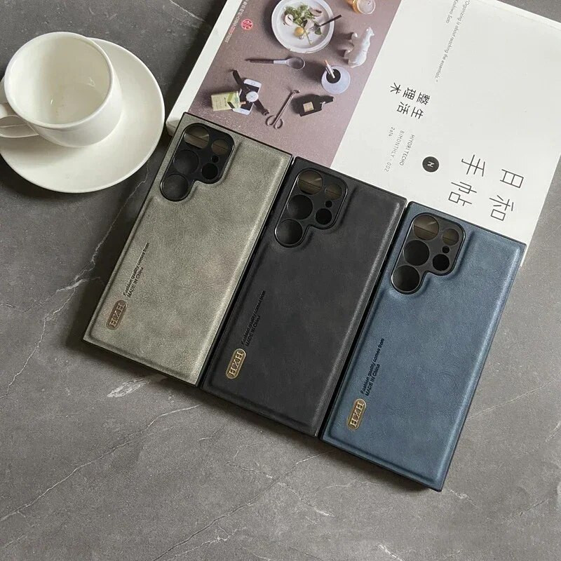 Μαγνήτης για Samsung Galaxy S24 S23 FE S22 S21 Ultra Plus Note 20 A15 A05 A54 A34 Θήκη Δερμάτινη Ματ Μαλακό Κέλυφος Πλήρους Προστασίας