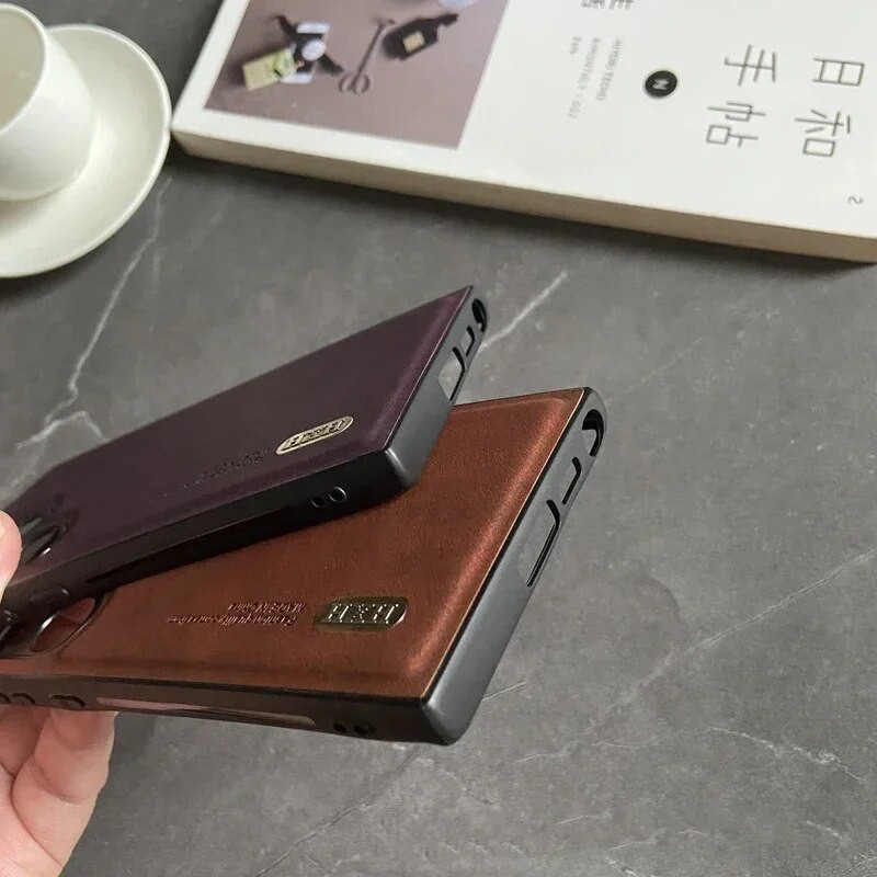 Μαγνήτης για Samsung Galaxy S24 S23 FE S22 S21 Ultra Plus Note 20 A15 A05 A54 A34 Θήκη Δερμάτινη Ματ Μαλακό Κέλυφος Πλήρους Προστασίας