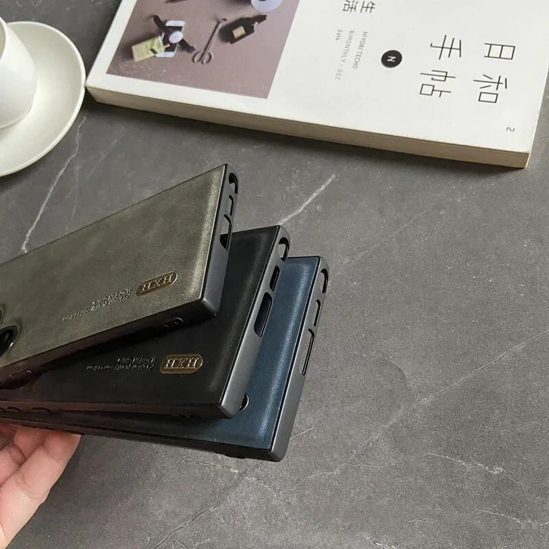 Μαγνήτης για Samsung Galaxy S24 S23 FE S22 S21 Ultra Plus Note 20 A15 A05 A54 A34 Θήκη Δερμάτινη Ματ Μαλακό Κέλυφος Πλήρους Προστασίας