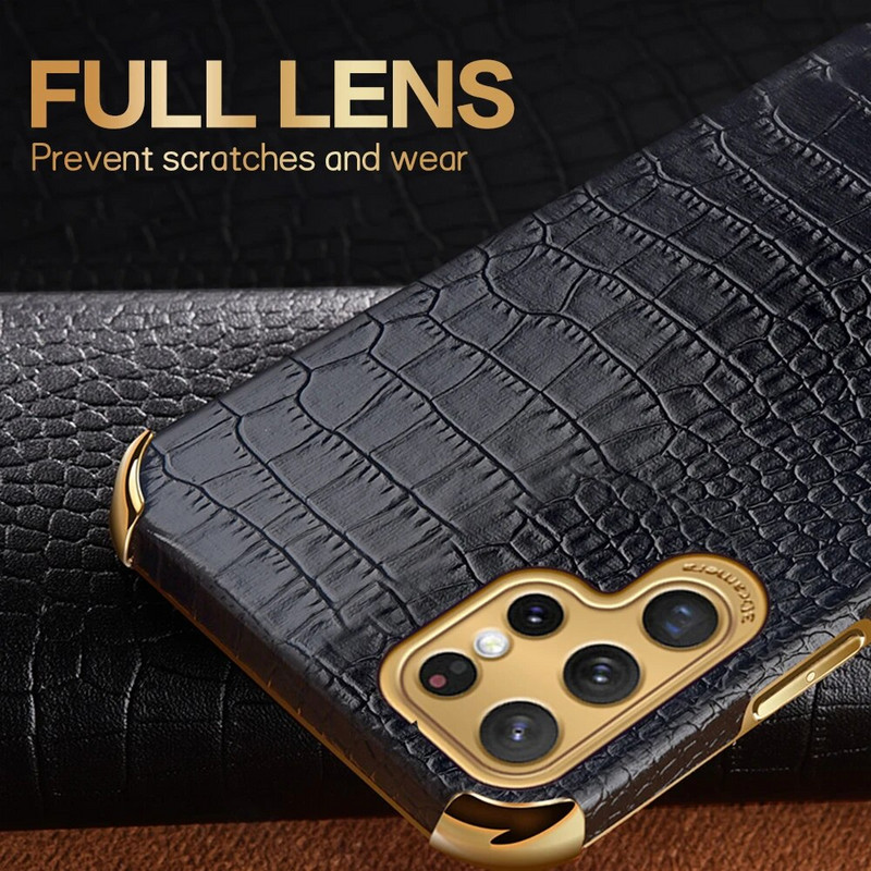 Δερμάτινη θήκη με σχέδιο κροκόδειλου για Samsung Galaxy S23 S22 S21 S20 Plus Ultra S20FE S21 FE 5G Προστατευτικό κάλυμμα δαχτυλιδιού τηλεφώνου