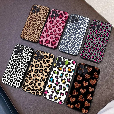 Leopardprintiga telefoniümbris, silikoon, pehme iPhone`i jaoks 14 13 12 11 Pro Mini XS MAX 8 7 6 Plus X XS XR kate