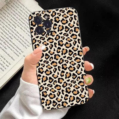 Leopard print Phone Case Silikone Soft priekš iphone 14 13 12 11 Pro Mini XS MAX 8 7 6 Plus X XS XR Cover