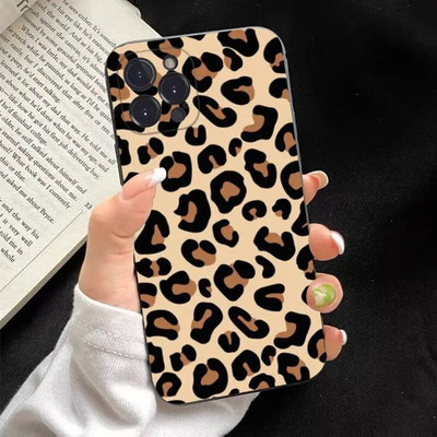 Leopard print Phone Case Silikone Soft priekš iphone 14 13 12 11 Pro Mini XS MAX 8 7 6 Plus X XS XR Cover