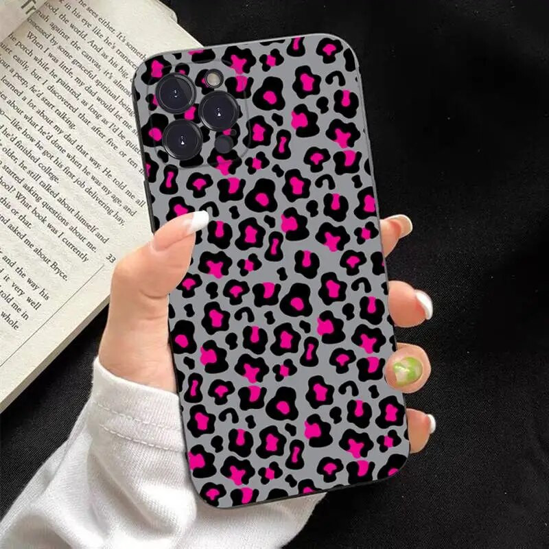Leopard print Phone Case Silikone Soft priekš iphone 14 13 12 11 Pro Mini XS MAX 8 7 6 Plus X XS XR Cover