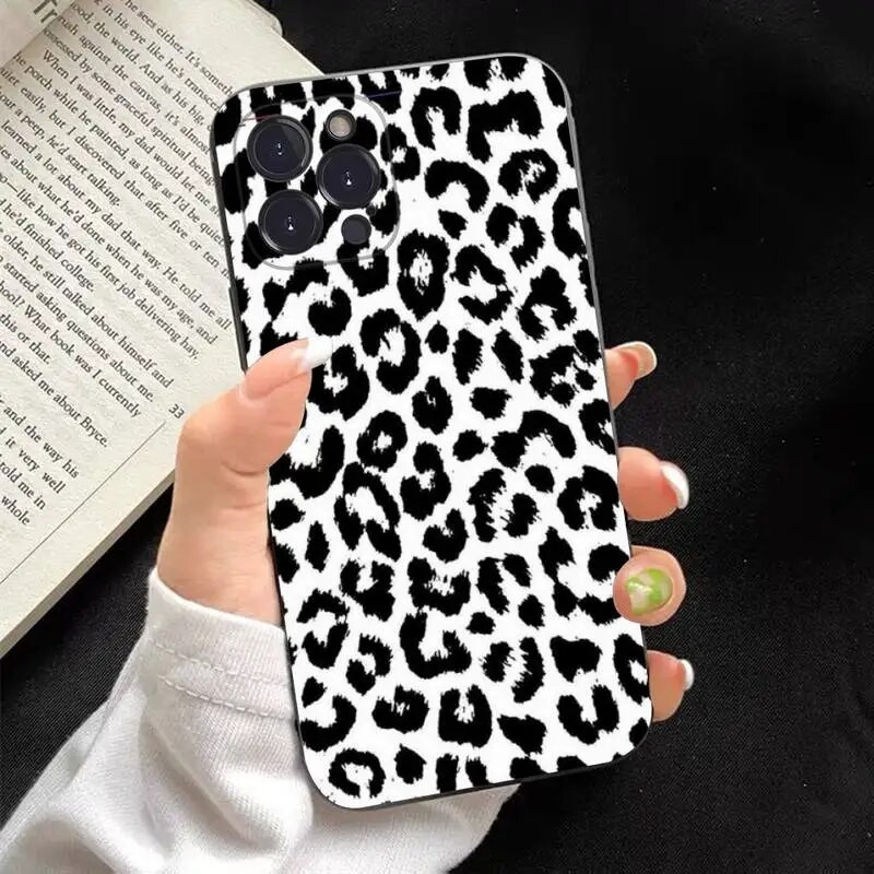 Leopard print Phone Case Silikone Soft priekš iphone 14 13 12 11 Pro Mini XS MAX 8 7 6 Plus X XS XR Cover
