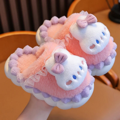 Jaunas ziemas bērnu kokvilnas čības Jauki multfilmas Trusītis Mazais Lācītis Neslīdoša Mīksta Zole Meiteņu Zēni Iekštelpu Silti Plīša Mājas Apavi