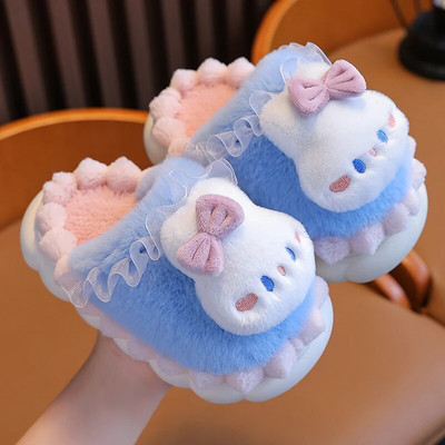 Jaunas ziemas bērnu kokvilnas čības Jauki multfilmas Trusītis Mazais Lācītis Neslīdoša Mīksta Zole Meiteņu Zēni Iekštelpu Silti Plīša Mājas Apavi