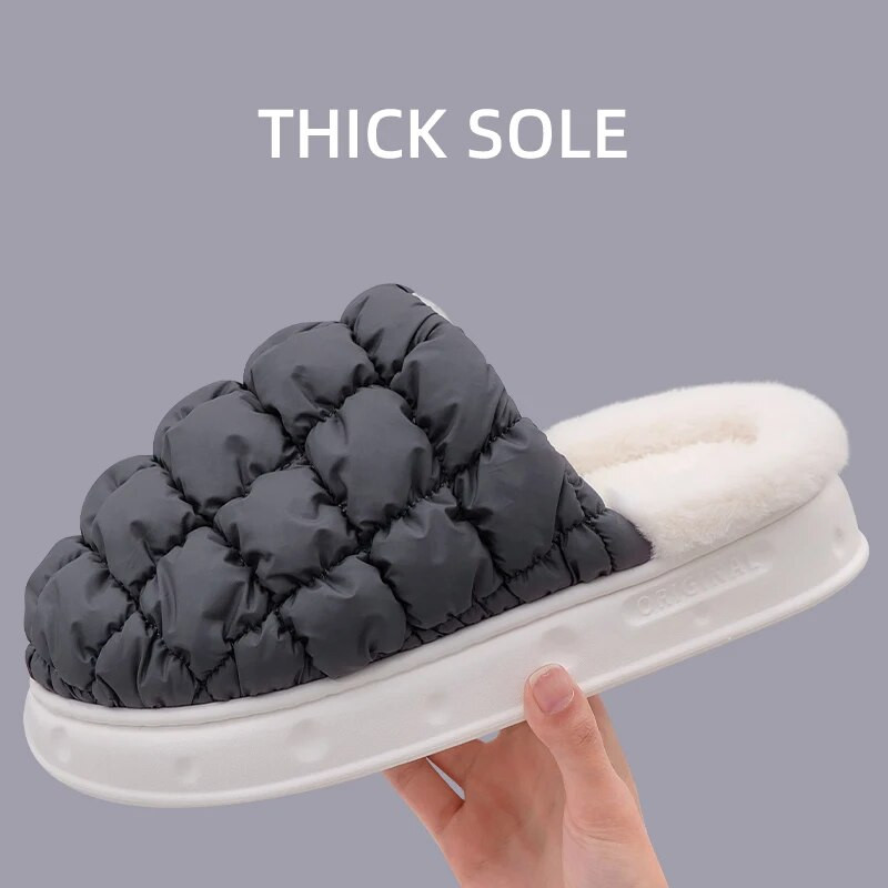 Ziemas kokvilnas plīša čības vīriešiem iekštelpās, mīksts, biezs papēdis, neslīdošs, pūkains, silts, gudrs dizains