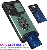 S23 Ultra Case kartes slota soma pirkstu gredzena turētāja statīva vāciņš Samsung Galaxy S23 Ultra S22 S21 FE Plus Phone Funda priekš S23+ 22