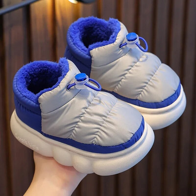 Jaunas ziemas ūdensnecaurlaidīgas kokvilnas čības Bērnu multfilma Neslīdoša mīksta zole Bērni zēni meitenes papēži silti plīša augstas mājas apavi