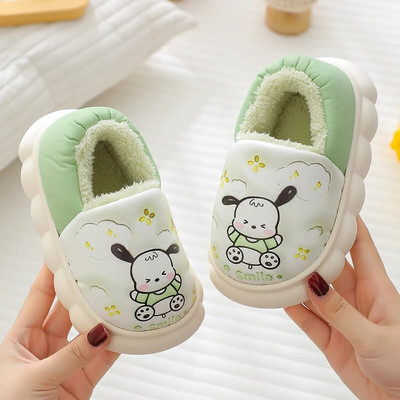 Детски памучни чехли за момичета Есен и зима Домашни домашни неплъзгащи се топли бебешки подплатени памучни обувки