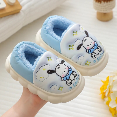 Bērnu kokvilnas čības meitenēm rudenī un ziemā iekštelpās mājās, neslīdoši, silti, polsterēti kokvilnas apavi mazuļiem