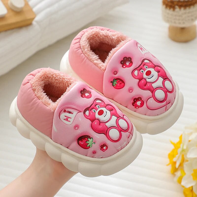 Bērnu kokvilnas čības meitenēm rudenī un ziemā iekštelpās mājās, neslīdoši, silti, polsterēti kokvilnas apavi mazuļiem