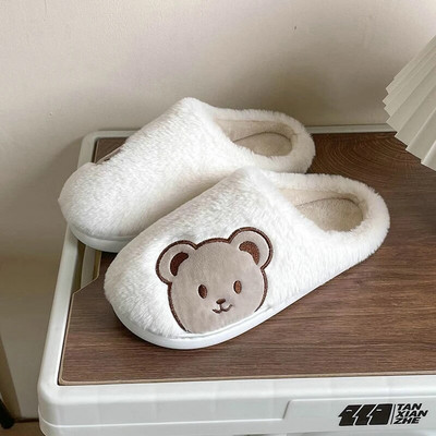 Vīrieši Ziemas siltas kažokādas čības Mājas neslīdoši mīksti apavi Sieviešu komforts plakanu papēžu slaidi Sākums Iekštelpu Guļamistaba Zapatillas Casa Mujer