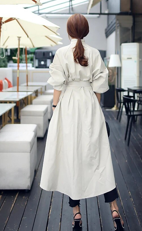 Darba apģērbs Pavasara rudens garais mētelis sieviešu tranšeja virsdrēbes ar garām piedurknēm Elegants, krāsains mētelis ar vērtnēm SL102