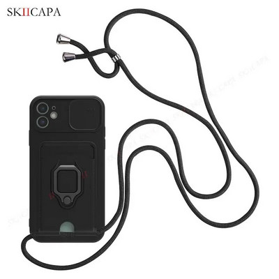 priekš Redmi Note 12 Pro Case Crossbody Necklace Virves Slide Case priekš Xiaomi Redmi A1 Plus 12C 10C 10A Note 11 10 Pro Stand Cover