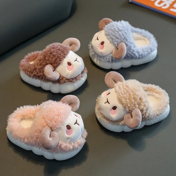 Παιδικά βρεφικά ζεστά βαμβακερά παπούτσια Νέα 2024 Χειμώνας για αγόρια για κορίτσια Κινούμενα σχέδια προβάτου αντιολισθητικά παπούτσια Παιδικά μαλακή σόλα βελούδινα εσωτερικού χώρου