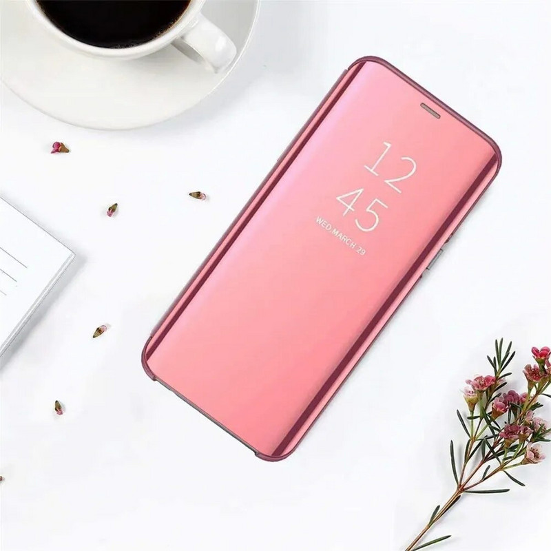 Luksuslik nutikas ümbris Samsung Galaxy S23 Ultra S22 S21 S20 S10 S9 S8 Plus S23 FE S10 Lite peegli nahast nutikas klapptoe kate