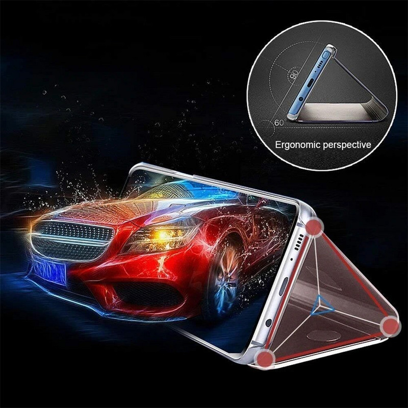 Luksuslik nutikas ümbris Samsung Galaxy S23 Ultra S22 S21 S20 S10 S9 S8 Plus S23 FE S10 Lite peegli nahast nutikas klapptoe kate