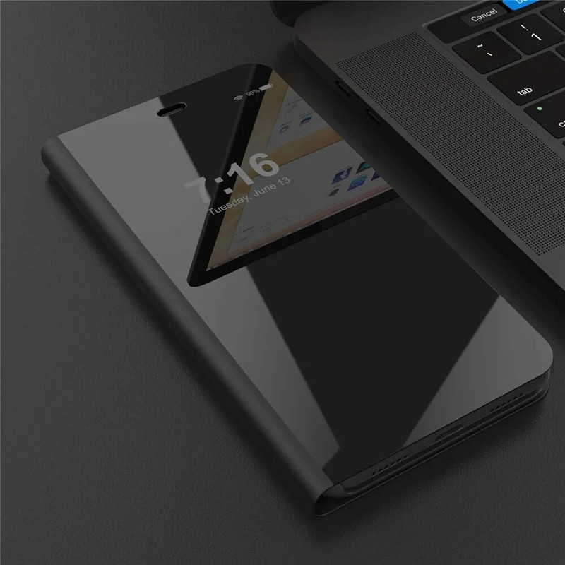 Luksuslik nutikas ümbris Samsung Galaxy S23 Ultra S22 S21 S20 S10 S9 S8 Plus S23 FE S10 Lite peegli nahast nutikas klapptoe kate