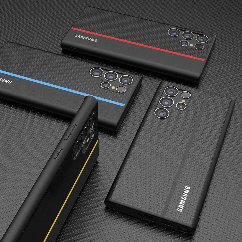 Oglekļa šķiedras raksta datora maciņš priekš Samsung Galaxy S23 Ultra Matte aramid pret pirkstu nospiedumiem triecienizturīgs tālruņa vāciņš