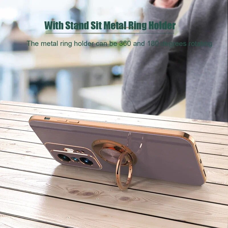 Pārklājuma silikona futrālis Xiaomi Mi 13T 13 11T 10T Pro 12T Mi11T 12 12X T Pilnīgi aizsargājoši magnētiski vāciņi ar gredzena turētāja statīvu