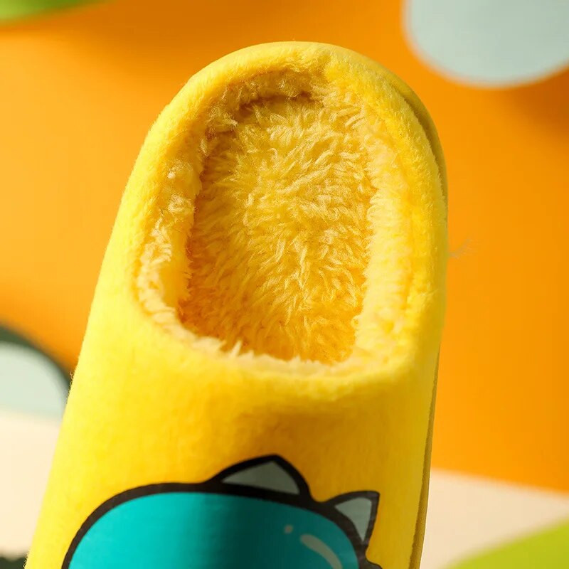 Gyerekek Fiúk Lányok Papucsok Rajzfilm Dinoszaurusz Plüss Otthoni Cipők Gyerekeknek Tél Beltéri Hálószoba Papucs Baba meleg pamut cipők