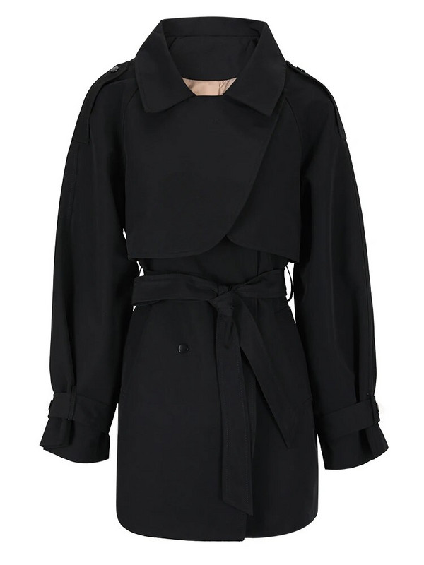 DEAT Fashion sieviešu mētelis, divrindu vērtnes ar garām piedurknēm vējjaka, 2023. gada rudens, jaunais CPG0586