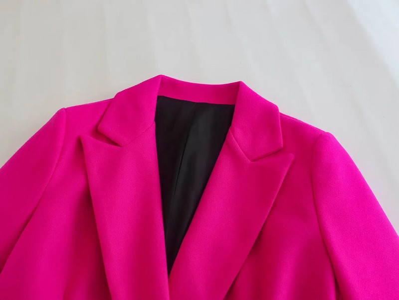 TRAF 2023 tömör őszi téli női rózsás dzseki bő hosszú, tömör kabátok alkalmi elegáns divat, hosszú gombos vérzés vastag kabát